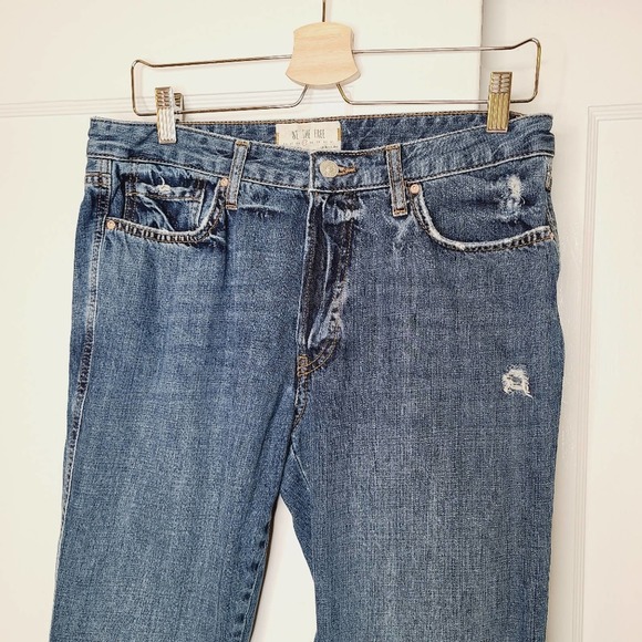 Free People Distressed Button Fly Boyfriend Jeans - Picture 6 of 10